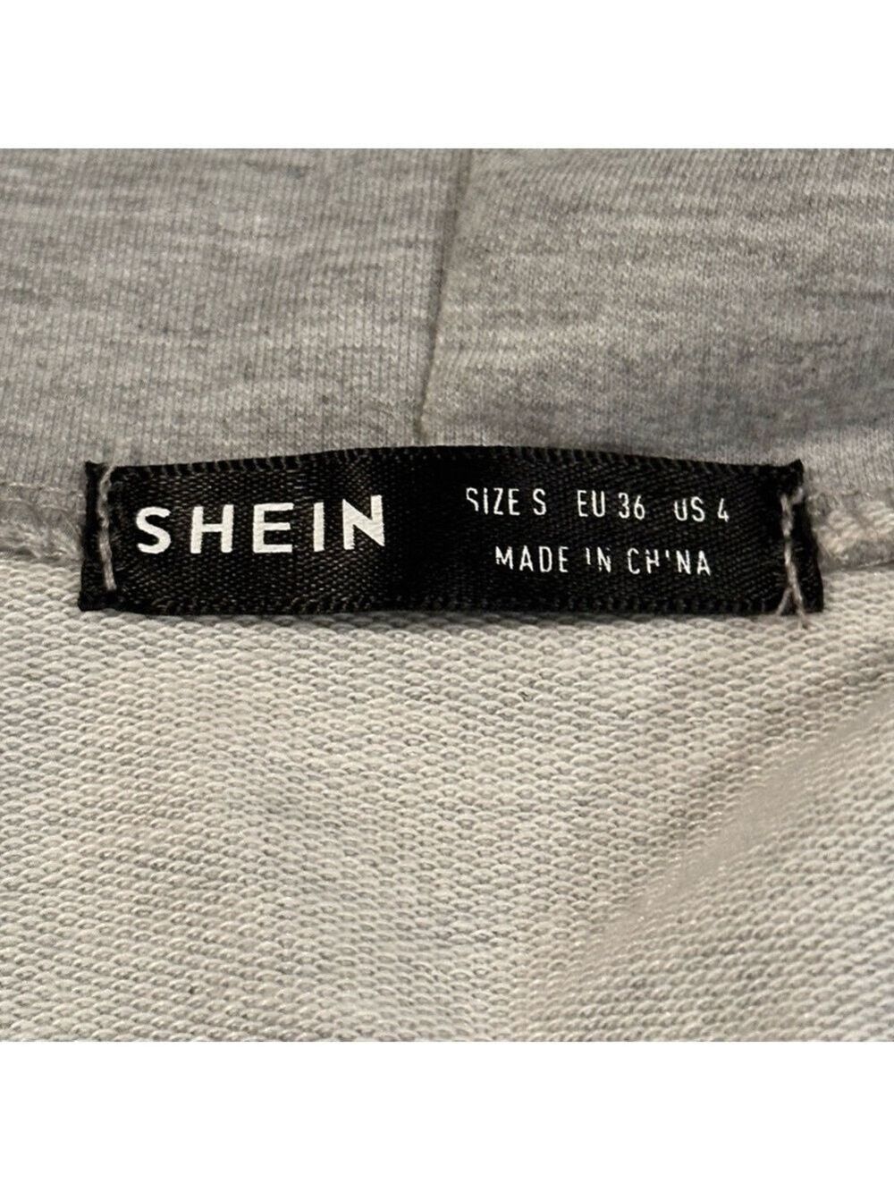 SHEIN EZWEAR Women’s Light Gray Cropped Zip-Up Hoodie – Size Small ✨🩶🧥 - Picture 10 of 11